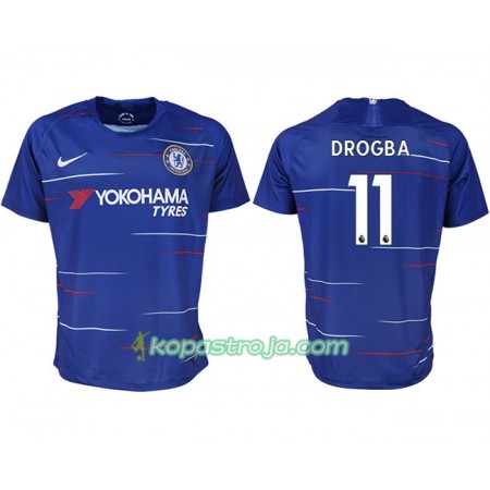 Billiga Fotbollströjor Chelsea DROGBA 11 Hemma tröja 2018/19 Kortärmad